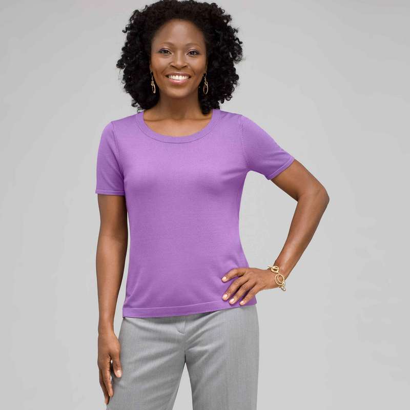 Scoop Neck Shell, Crocus, large image number 0