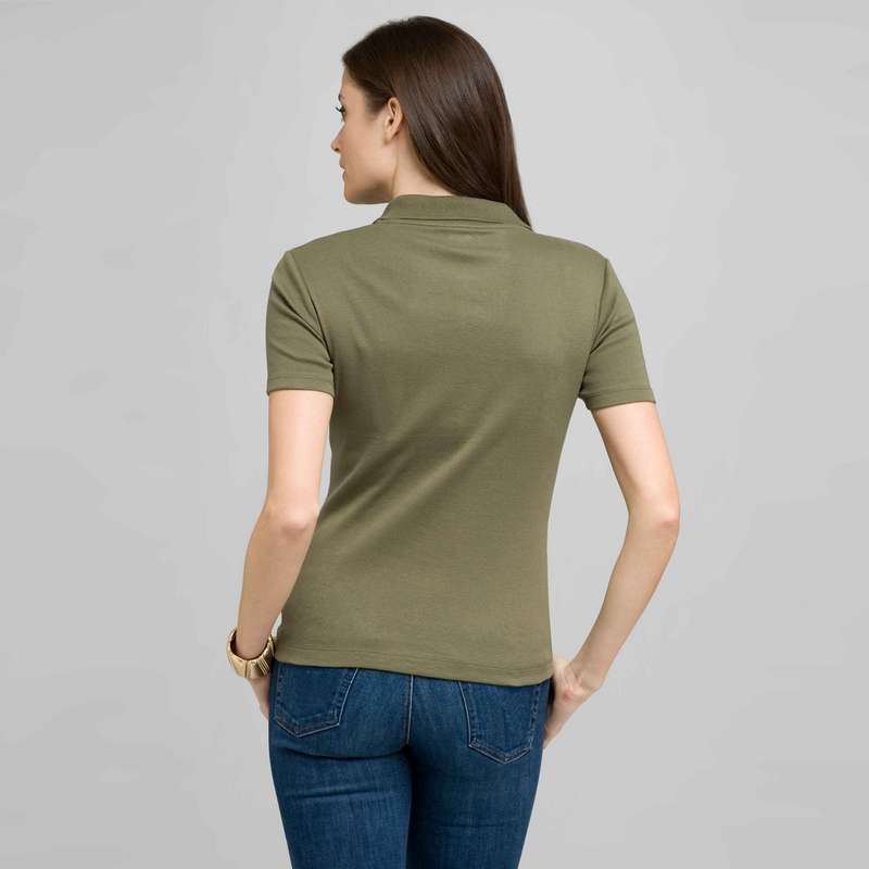 Short Sleeve Solid Cotton Polo Tee, jungle green, large image number 1